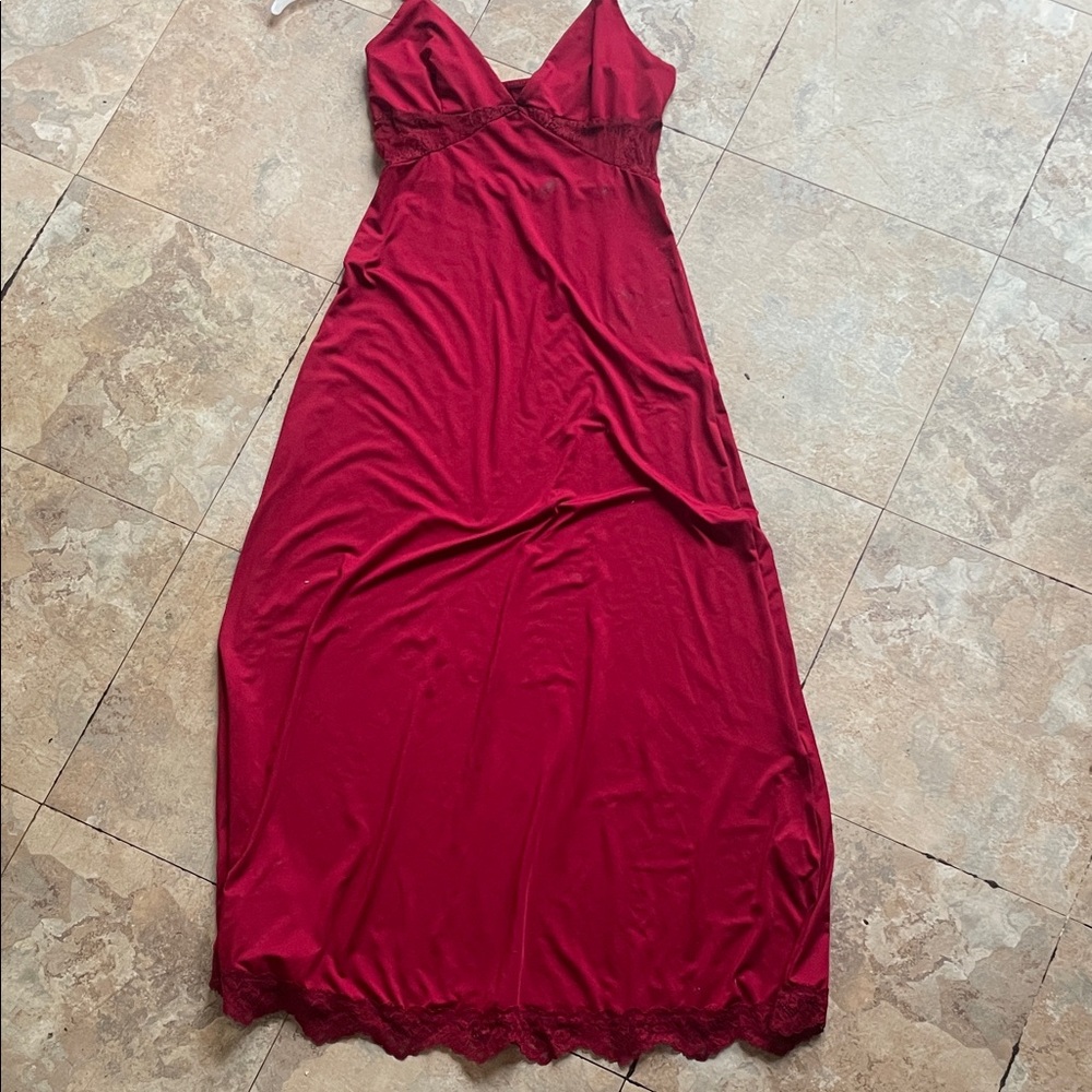 SHEIN Burgundy Lace Maxi Dress